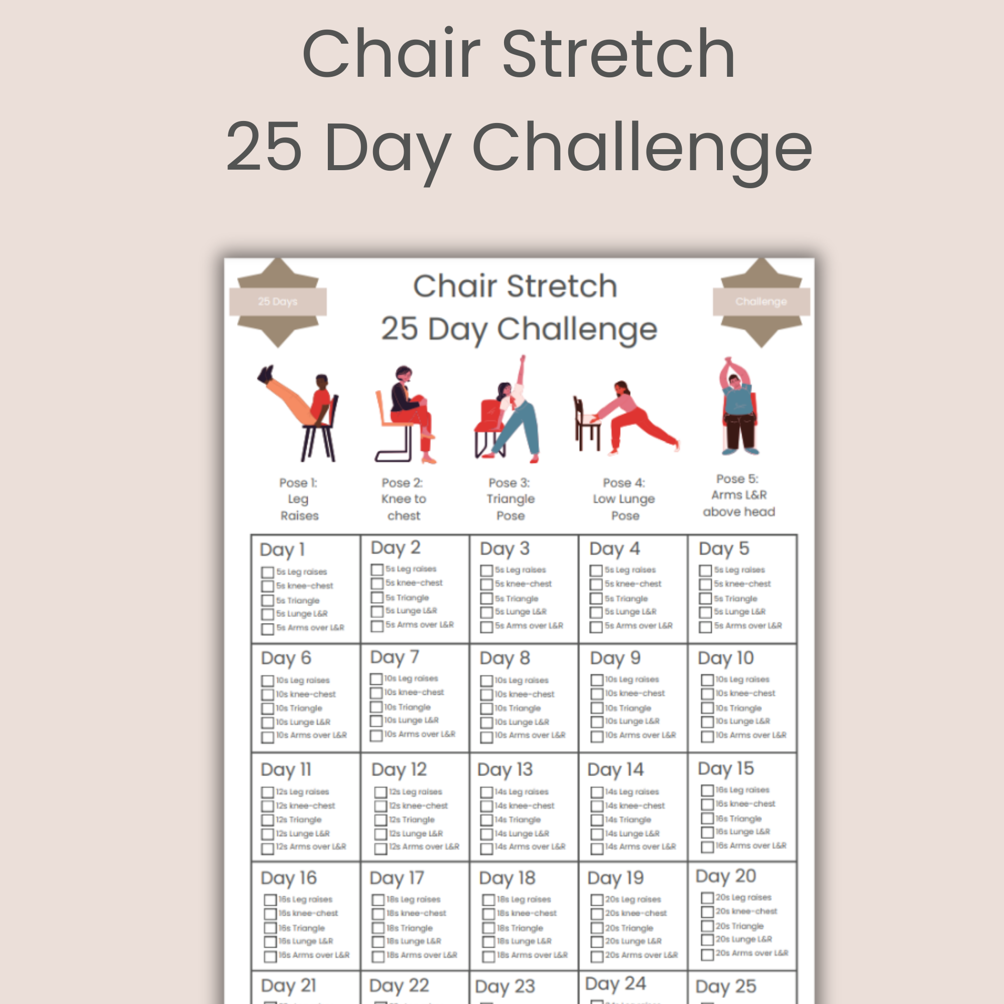 Chair Stretches 25 Day Challenge