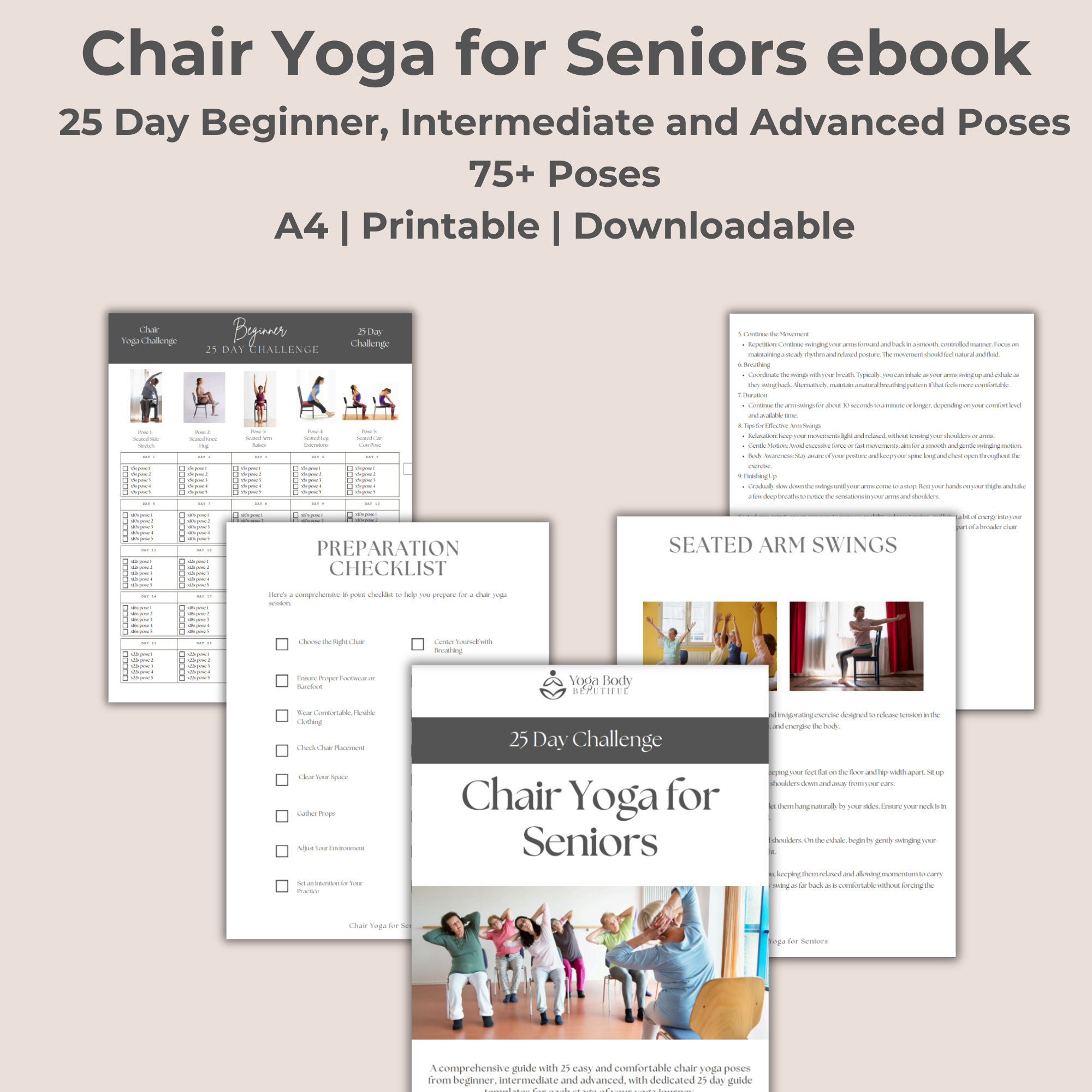 fitness program,fitness ebook,fitness template,yoga ebook,gym packet,fitness planner,workout template,workout guide, ebook,personal training, yoga class,yoga instructor,digital fitness plan,Chair Yoga, Chair Exercises,25 day challenge,home workout